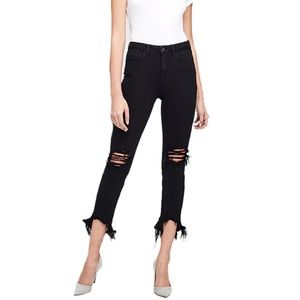 L’Agence High Line Skinny Jeans saturated destruct black size 26